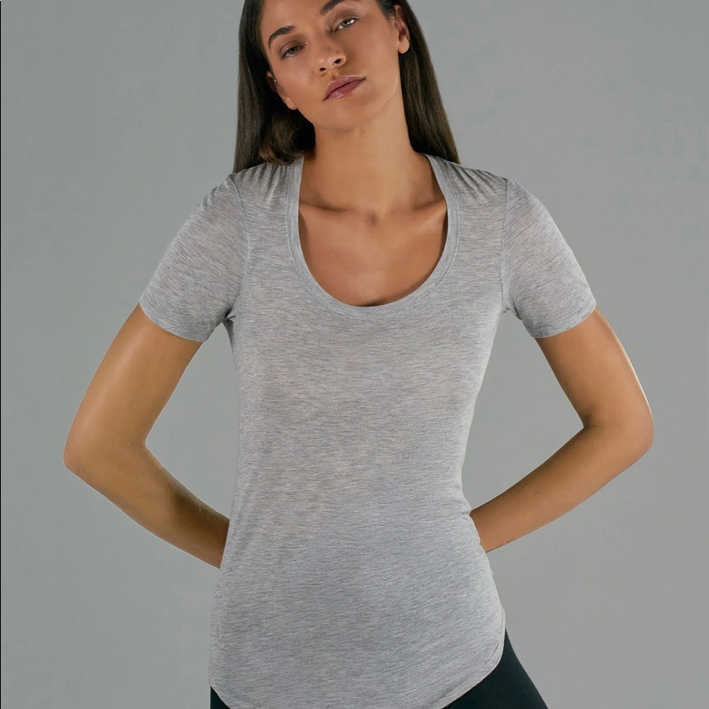 ATM Modal Sweetheart Short Sleeve Tee Heather Grey